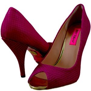 Betsey Johnson Pink Peep Toe Heels